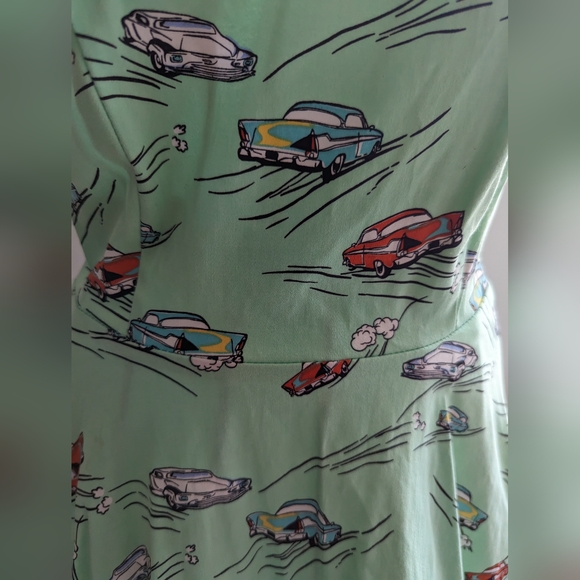 Retro Rockabilly Pinup Hotrod Dress - Picture 2 of 5